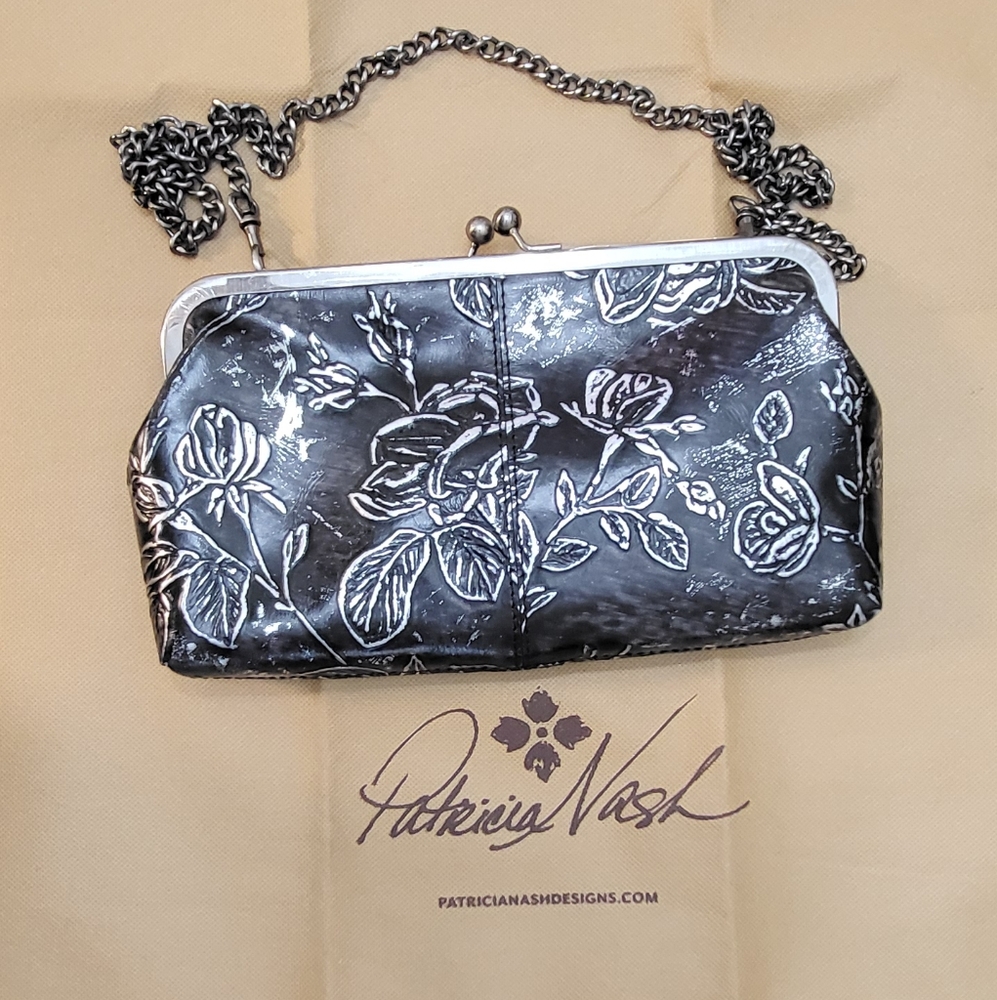 Patricia Nash - black Bark Leaves Potenaz handbag - NEW NO TAGS